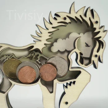 Horse Carving Handcraft Money Box Gift